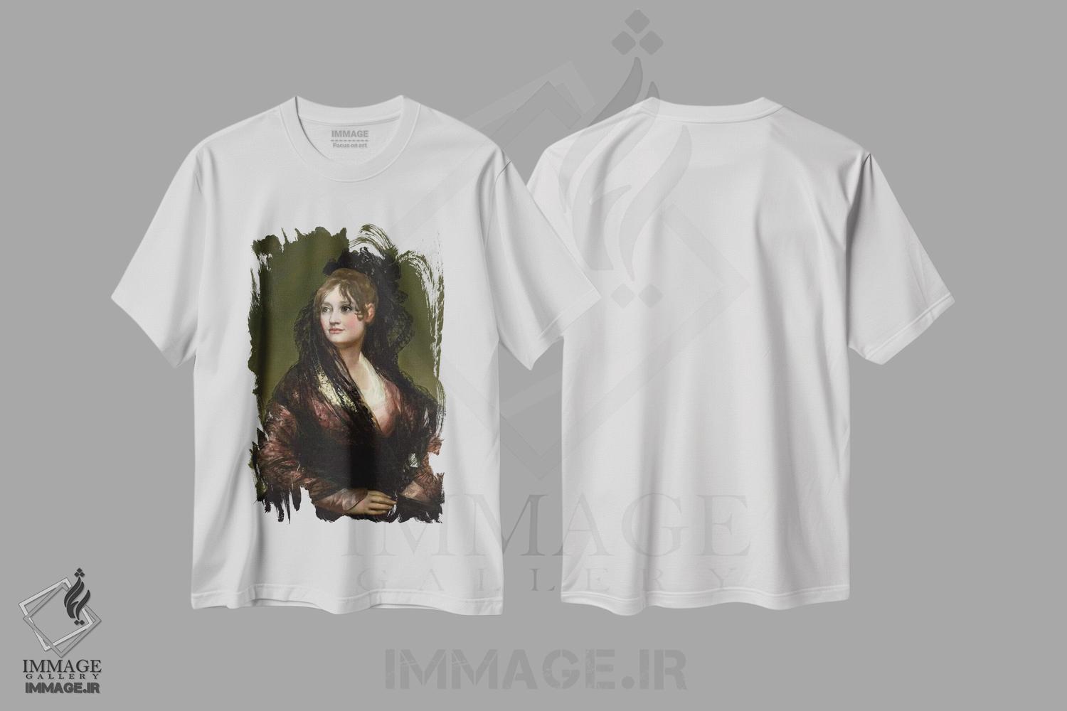 تیشرت طرح دار پرترهٔ دونا ایزابل ده پُرسل، هنر فاخر کلاسیک اثر فرانسیسکو گویا | فروشگاه ایماژ