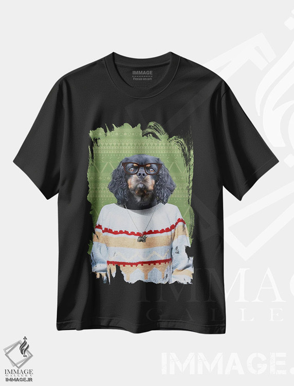 تیشرت طرح دار چاک، سگ اسپانیل کاوالیر کینگ چارلز، هنر دیجیتال اثر فایو بای فایو کالکتیو | immage.ir