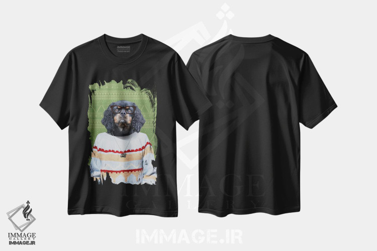 تیشرت طرح دار چاک، سگ اسپانیل کاوالیر کینگ چارلز، هنر دیجیتال اثر فایو بای فایو کالکتیو | immage.ir