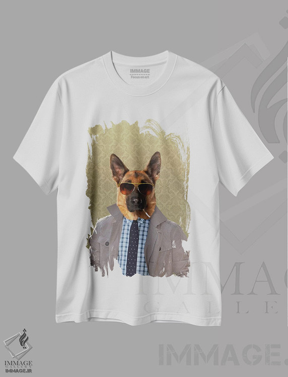 تیشرت طرح دار گای، سگ چوپان آلمانی، هنر دیجیتال اثر فایو بای فایو کالکتیو | فروشگاه ایماژ