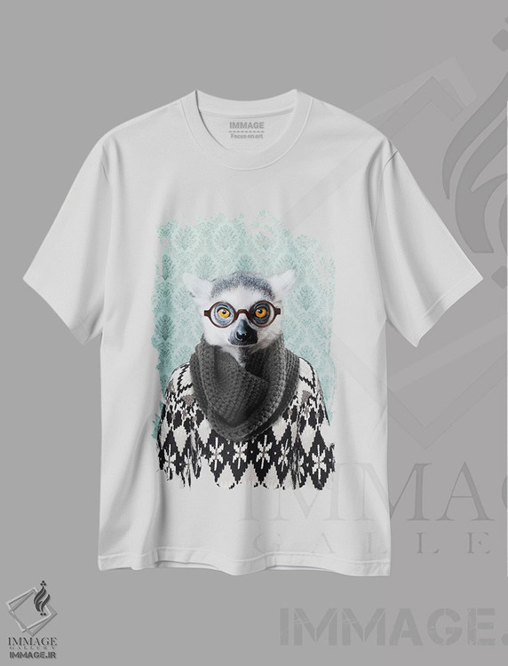 تیشرت طرح دار لویی، لمور، هنر دیجیتال اثر فایو بای فایو کالکتیو | فروشگاه ایماژ