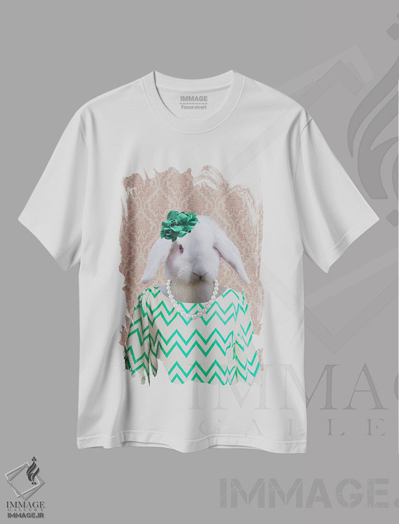 تیشرت طرح دار ریچل، خرگوش، هنر دیجیتال اثر فایو بای فایو کالکتیو | immage.ir