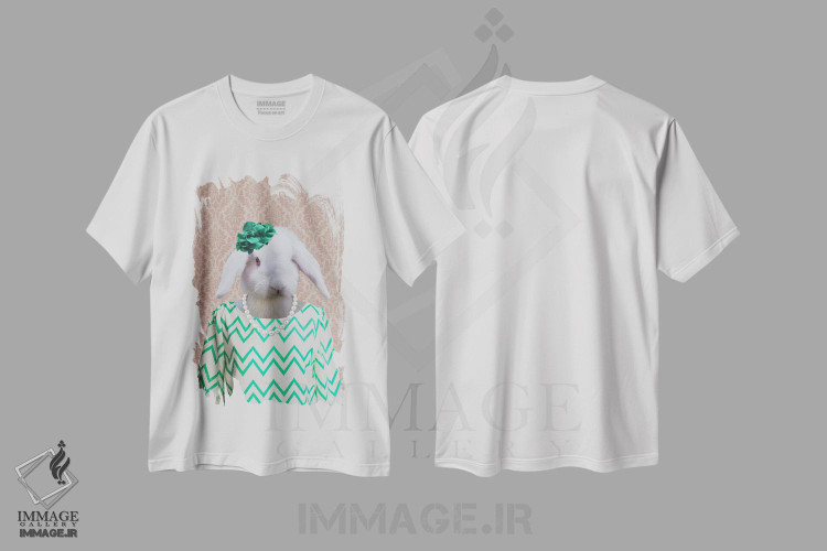 تیشرت طرح دار ریچل، خرگوش، هنر دیجیتال اثر فایو بای فایو کالکتیو | immage.ir