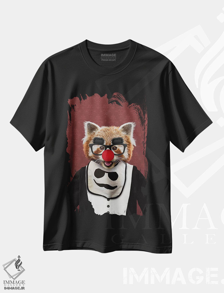 تیشرت طرح دار رد، پاندا قرمز، هنر دیجیتال اثر فایو بای فایو کالکتیو | immage.ir