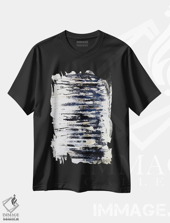 تیشرت طرح دار سایه زنی با مشکی شماره ۲، آبستره اثر شاون جیکوبز | immage.ir