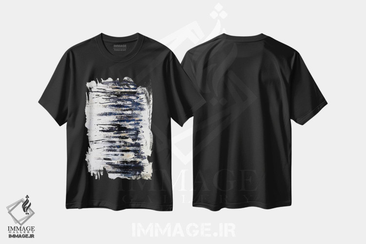 تیشرت طرح دار سایه زنی با مشکی شماره ۲، آبستره اثر شاون جیکوبز | immage.ir