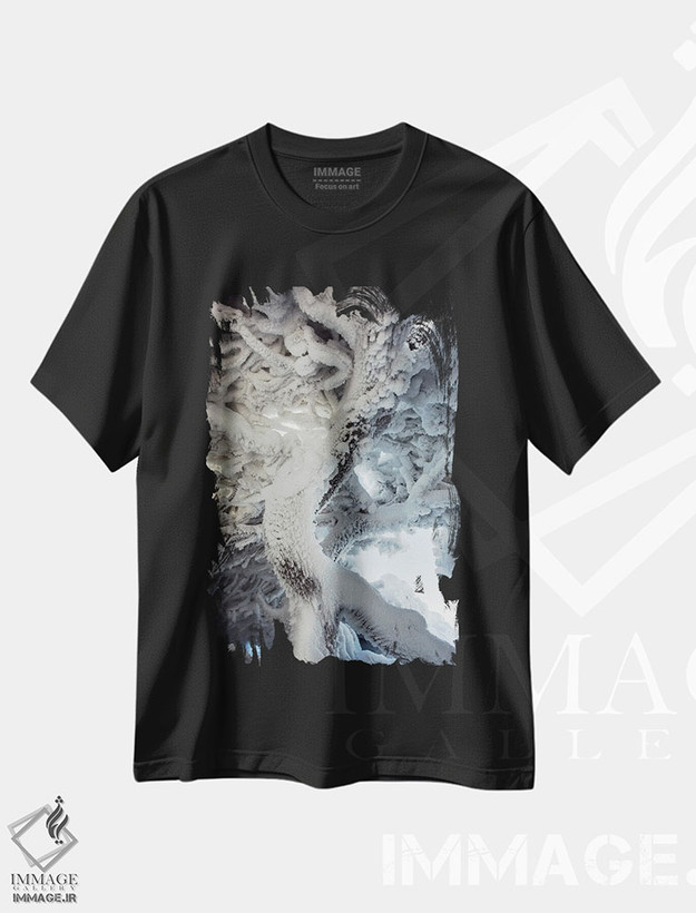 تیشرت طرح دار درخت یخ زده، عکاسی ماکرو اثر آنابل شابر | فروشگاه ایماژ