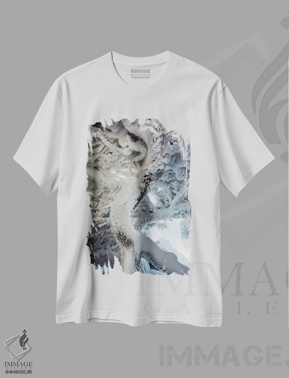 تیشرت طرح دار درخت یخ زده، عکاسی ماکرو اثر آنابل شابر | immage.ir