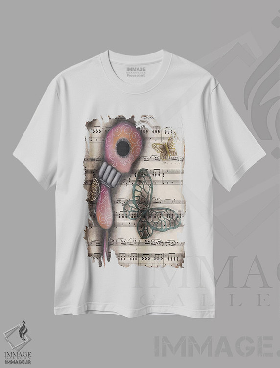 تیشرت طرح دار راز پروانه ها، مدیوم اثر ابریل آندراده | immage.ir
