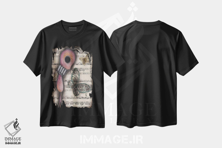 تیشرت طرح دار راز پروانه ها، مدیوم اثر ابریل آندراده | فروشگاه ایماژ