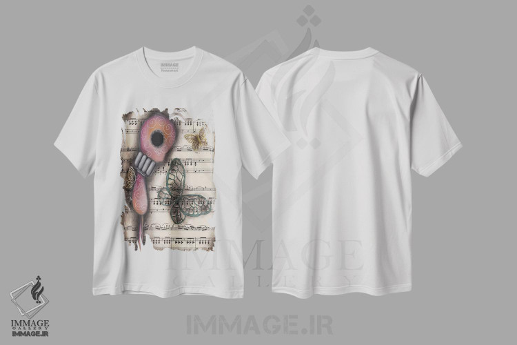 تیشرت طرح دار راز پروانه ها، مدیوم اثر ابریل آندراده | immage.ir