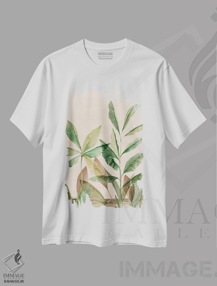 تیشرت طرح دار مناطق گرمسیری رنگارنگ I، تزئینی اثر آریا کِی | immage.ir