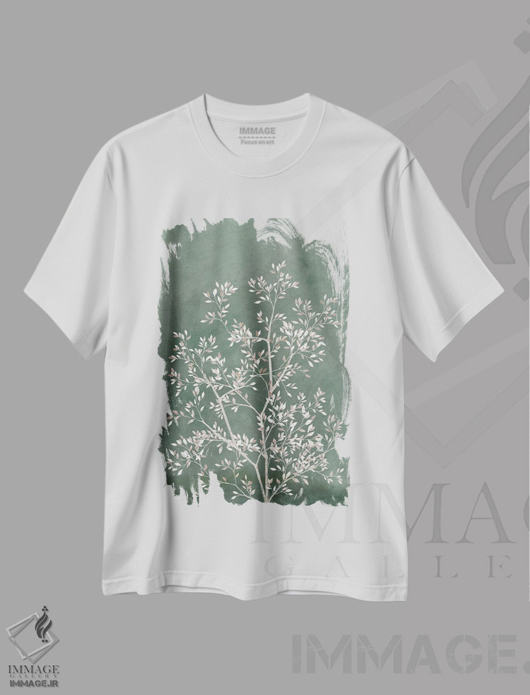 تیشرت طرح دار درخت ظریف I، تزئینی اثر آریا کِی | فروشگاه ایماژ