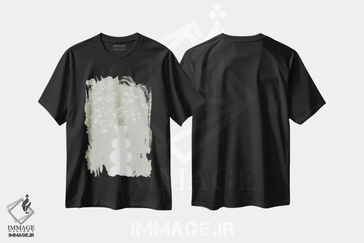 تیشرت طرح دار گلدان مریم گلی I، تزئینی اثر آریا کِی | immage.ir