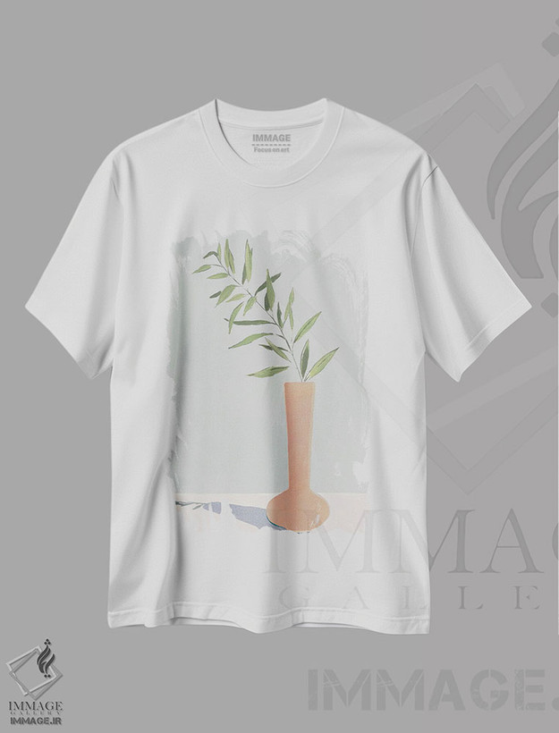 تیشرت طرح دار گلدان سفالی I، تزئینی اثر آریا کِی | فروشگاه ایماژ