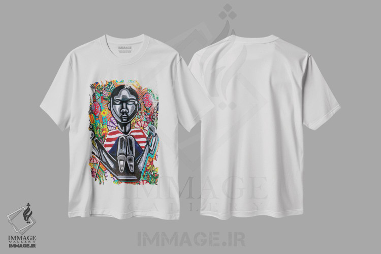 تیشرت طرح دار آهنگ هایی که باد خواند، هنر آمریکایی آفریقایی تبار اثر آرون آلن | immage.ir