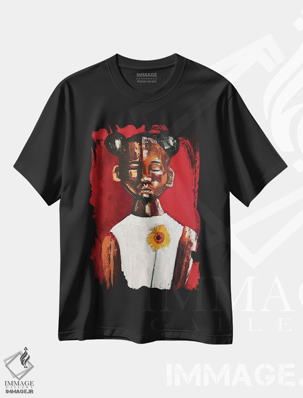 تیشرت طرح دار آخرین گل آفتابگردان، هنر آمریکایی آفریقایی تبار اثر آرون آلن | فروشگاه ایماژ