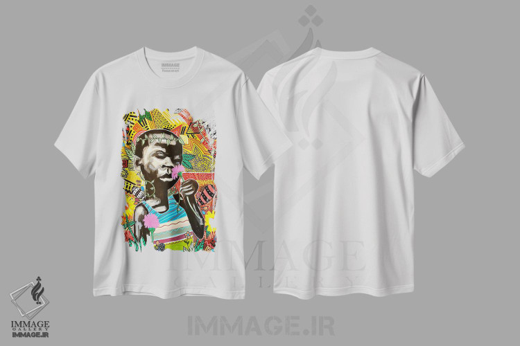 تیشرت طرح دار قدم زدن کنار اقیانوس، هنر آمریکایی آفریقایی تبار اثر آرون آلن | immage.ir