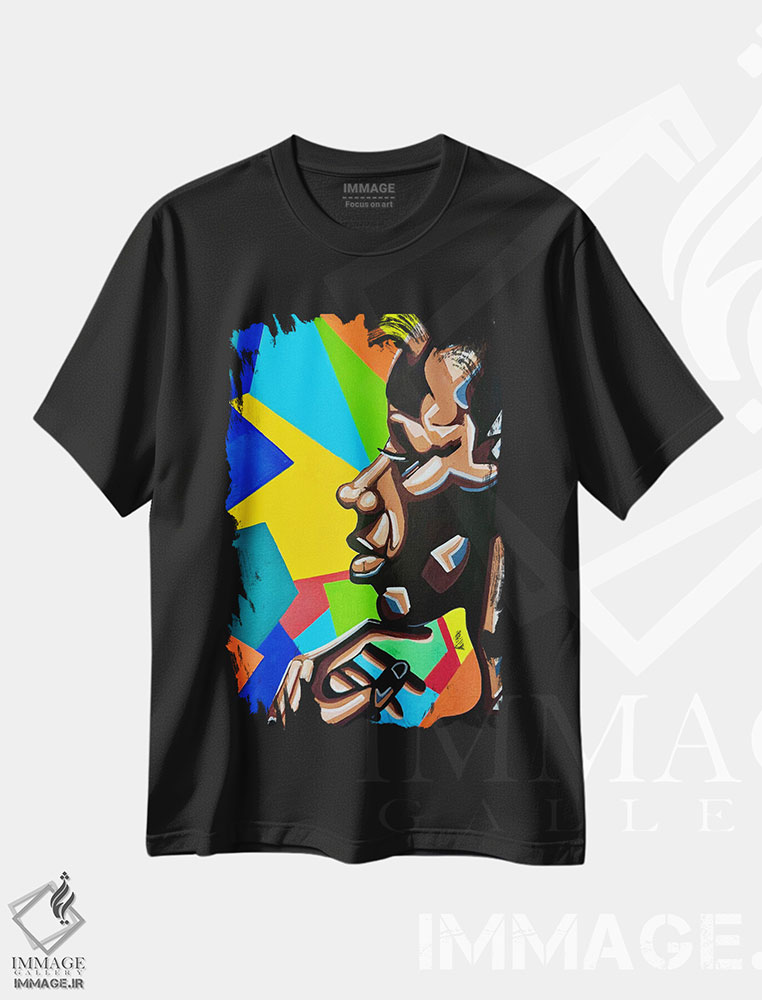 تیشرت طرح دار رنگ های دیدگاه، هنر آمریکایی آفریقایی تبار اثر آرون آلن | فروشگاه ایماژ