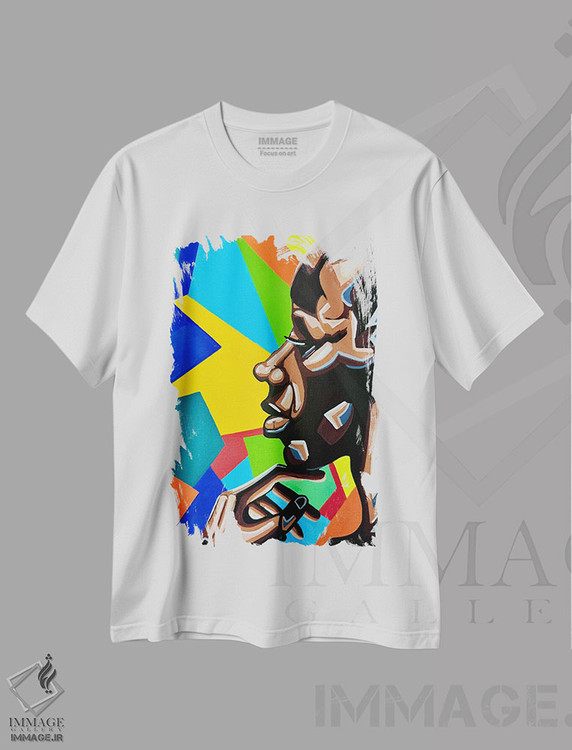 تیشرت طرح دار رنگ های دیدگاه، هنر آمریکایی آفریقایی تبار اثر آرون آلن | immage.ir