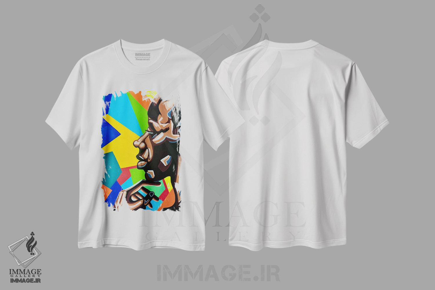تیشرت طرح دار رنگ های دیدگاه، هنر آمریکایی آفریقایی تبار اثر آرون آلن | immage.ir