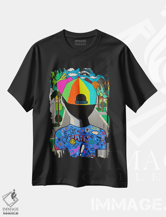 تیشرت طرح دار جادهٔ پیش رویم، هنر آمریکایی آفریقایی تبار اثر آرون آلن | immage.ir