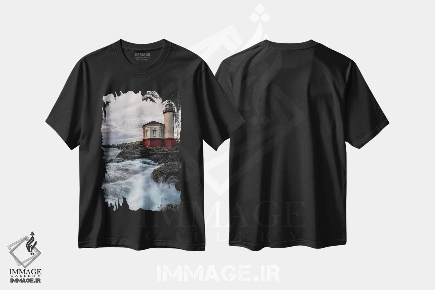 تیشرت طرح دار تابلوی فانوس دریایی، مدیوم اثر اندی اموس | immage.ir
