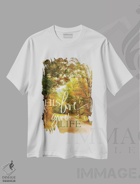 تیشرت طرح دار عشقش زندگی می بخشد، مدیوم اثر اندی اموس | فروشگاه ایماژ