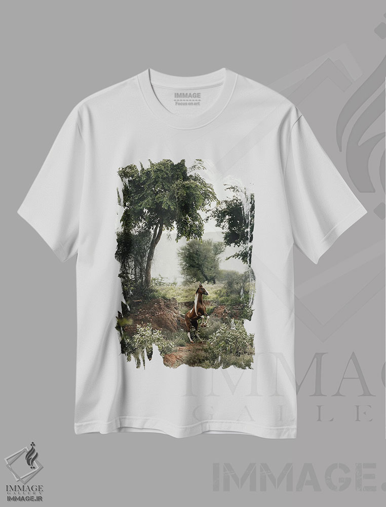 تیشرت طرح دار مهار افق عمودی، هنر فاخر اثر آنا آرشینگر | فروشگاه ایماژ