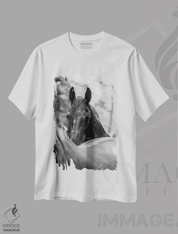 تیشرت طرح دار از میان باران، هنر فاخر اثر آنا آرشینگر | فروشگاه ایماژ