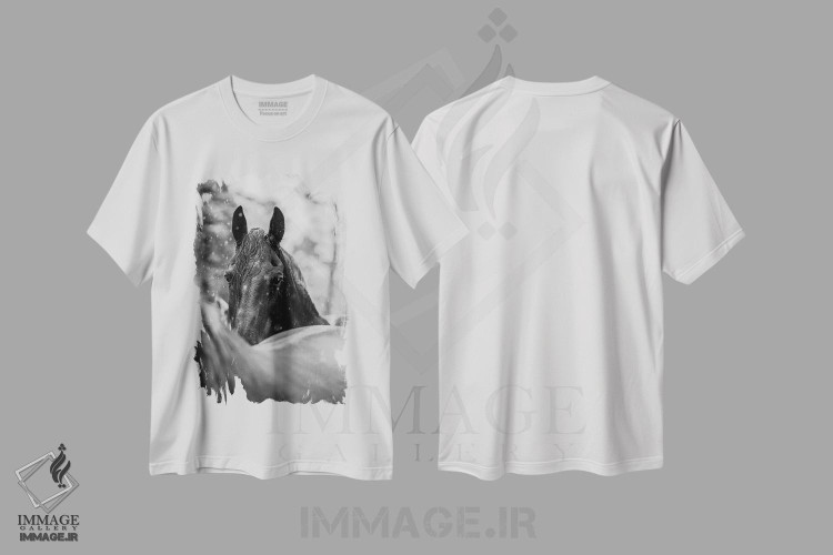 تیشرت طرح دار از میان باران، هنر فاخر اثر آنا آرشینگر | فروشگاه ایماژ