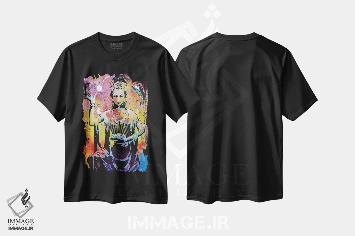 تیشرت طرح دار چاکرای هماهنگ، مدیوم اثر آب سی آرت اتک | immage.ir