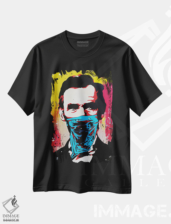تیشرت طرح دار لینکلن، میهن پرست یاغی، مدیوم اثر آب سی آرت اتک | فروشگاه ایماژ
