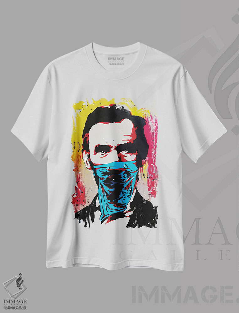 تیشرت طرح دار لینکلن، میهن پرست یاغی، مدیوم اثر آب سی آرت اتک | immage.ir
