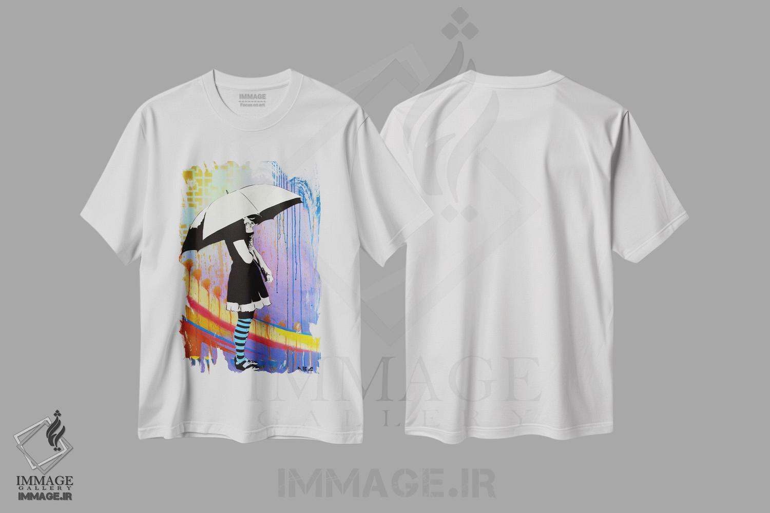 تیشرت طرح دار در انتظار باران، هنر فاخر اثر آب سی آرت اتک | immage.ir