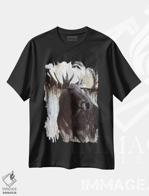 تیشرت طرح دار گوزن زراندود، تزئینی اثر آنجلا بادن | immage.ir