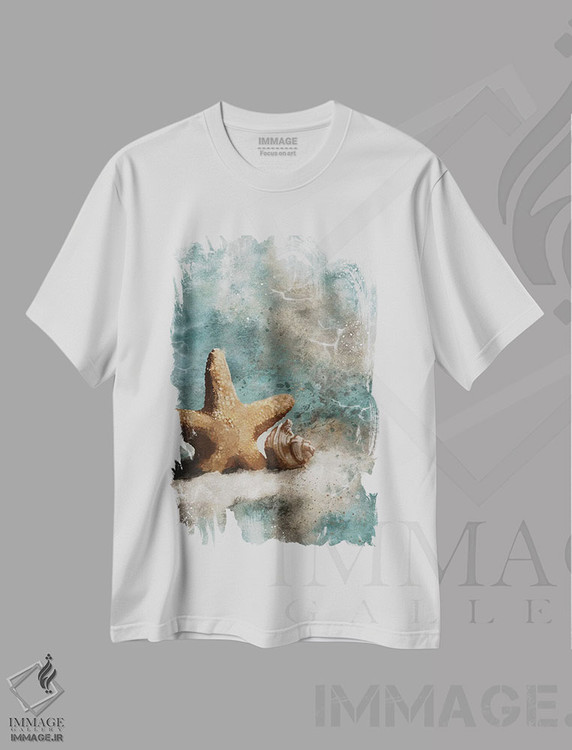 تیشرت طرح دار سراب اقیانوس، دکور ساحلی اثر آنجلا بادن | immage.ir