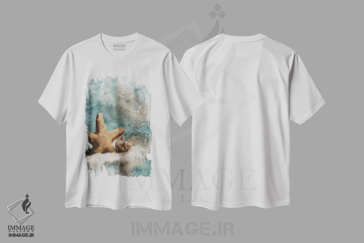 تیشرت طرح دار سراب اقیانوس، دکور ساحلی اثر آنجلا بادن | immage.ir