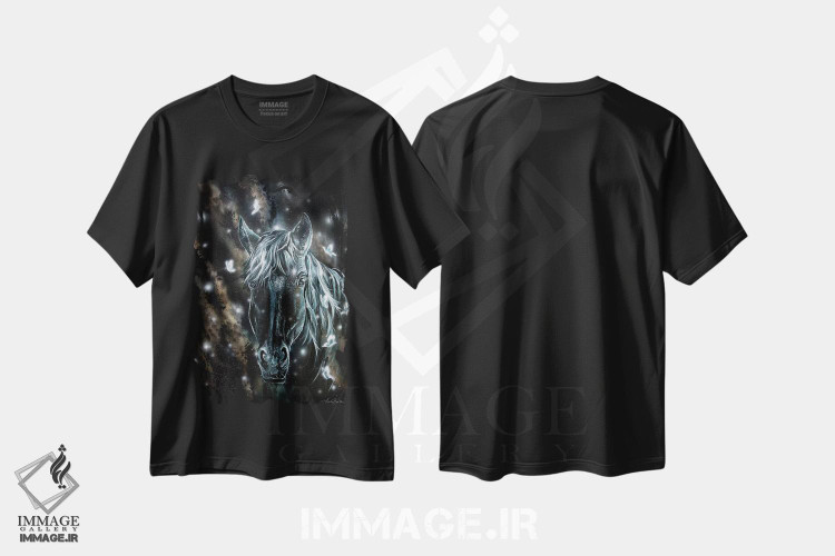 تیشرت طرح دار اسب و پروانه ها، تزئینی اثر آنجلا بادن | immage.ir