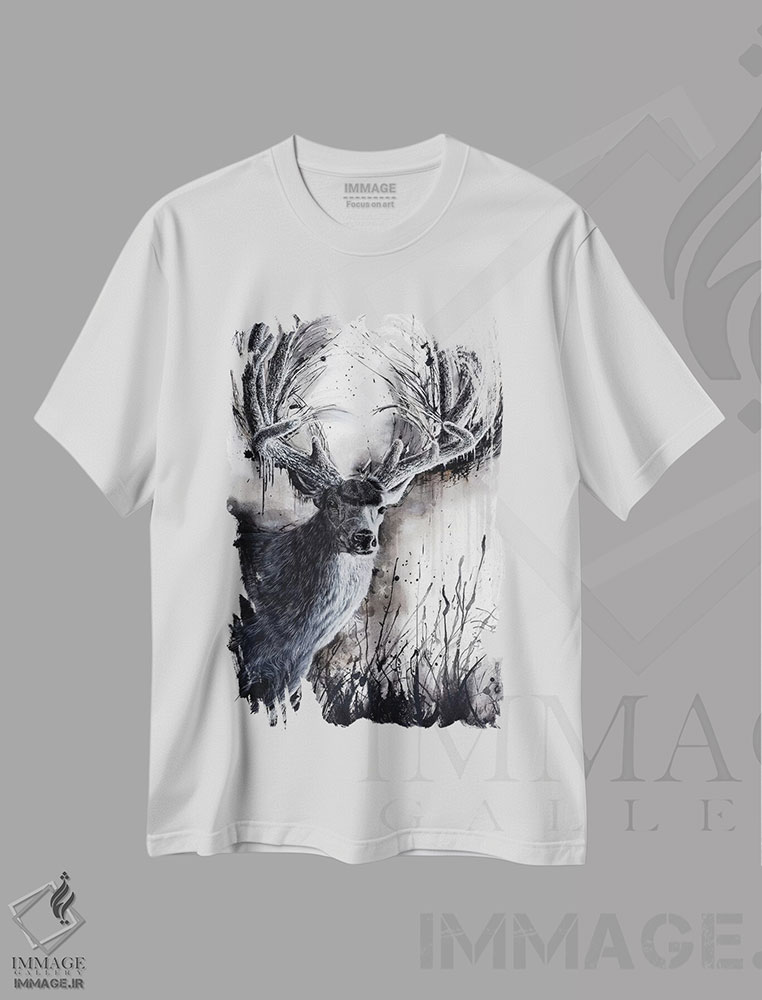 تیشرت طرح دار شاهزاده پونسازگانت، تزئینی اثر آنجلا بادن | فروشگاه ایماژ