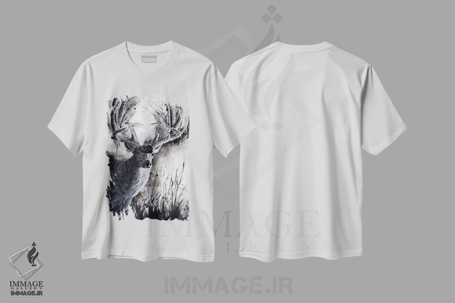 تیشرت طرح دار شاهزاده پونسازگانت، تزئینی اثر آنجلا بادن | فروشگاه ایماژ