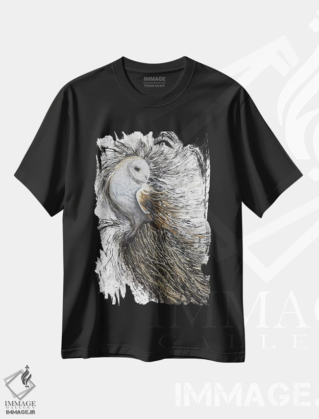 تیشرت طرح دار نشسته، تزئینی اثر آنجلا بادن | فروشگاه ایماژ