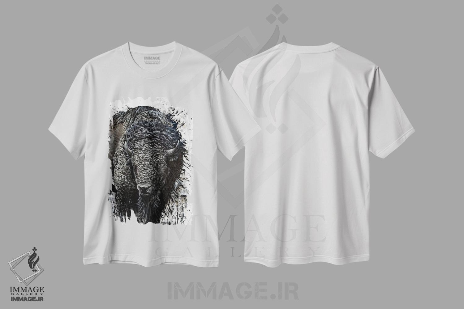 تیشرت طرح دار غول دشت، تزئینی اثر آنجلا بادن | فروشگاه ایماژ