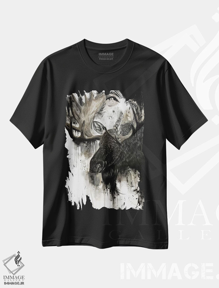 تیشرت طرح دار گوزن نر، تزئینی اثر آنجلا بادن | immage.ir