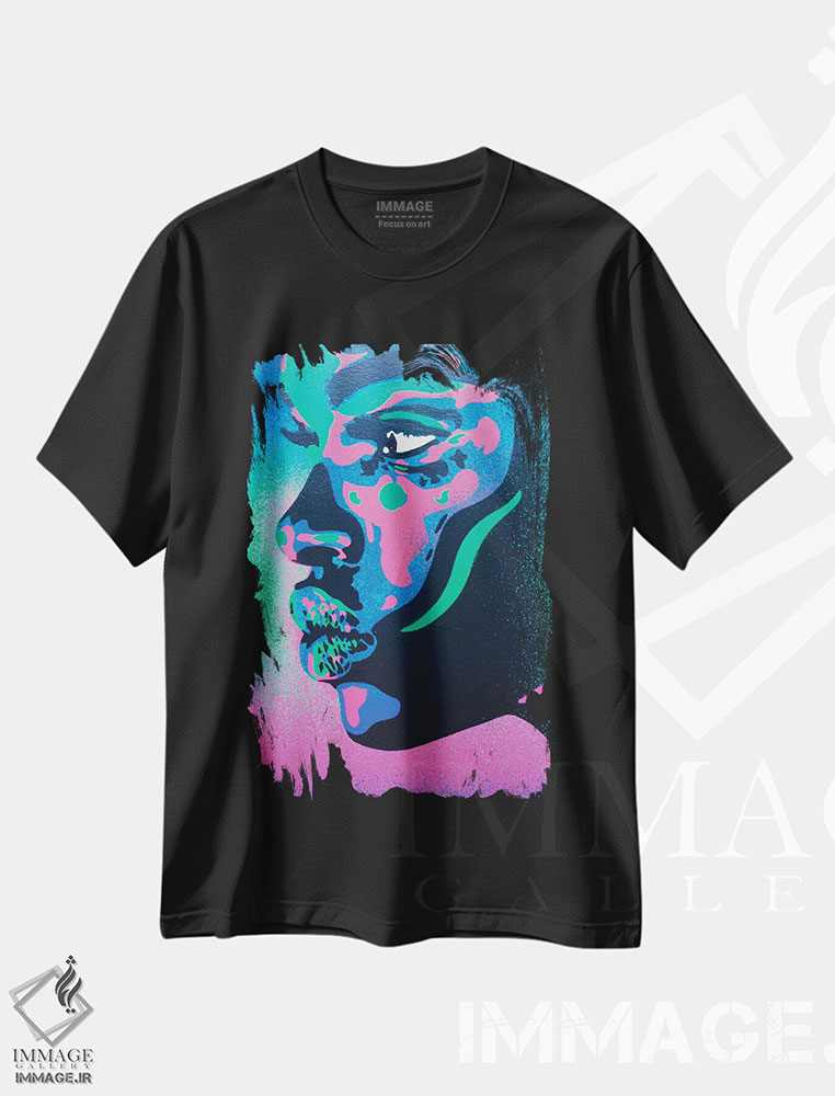 تیشرت طرح دار خال های مجموعه بوسه ۲، هنر فاخر معاصر اثر گرافیتی انتزاعی | immage.ir