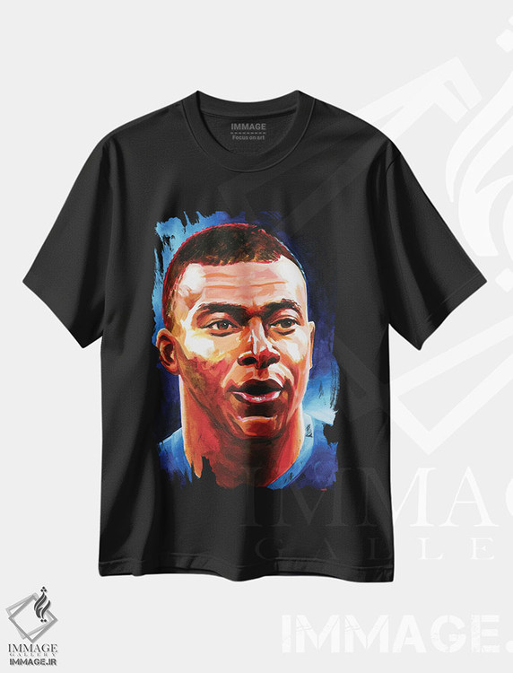 تیشرت طرح دار کیلیان امباپه، هنر دیجیتال اثر الکس استاچ بری | فروشگاه ایماژ