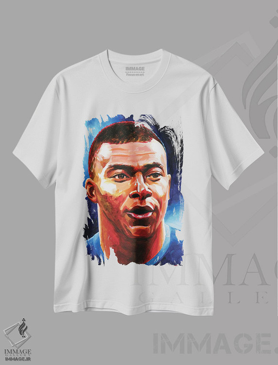 تیشرت طرح دار کیلیان امباپه، هنر دیجیتال اثر الکس استاچ بری | immage.ir