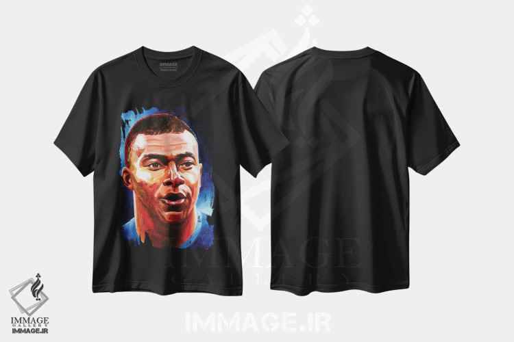 تیشرت طرح دار کیلیان امباپه، هنر دیجیتال اثر الکس استاچ بری | فروشگاه ایماژ