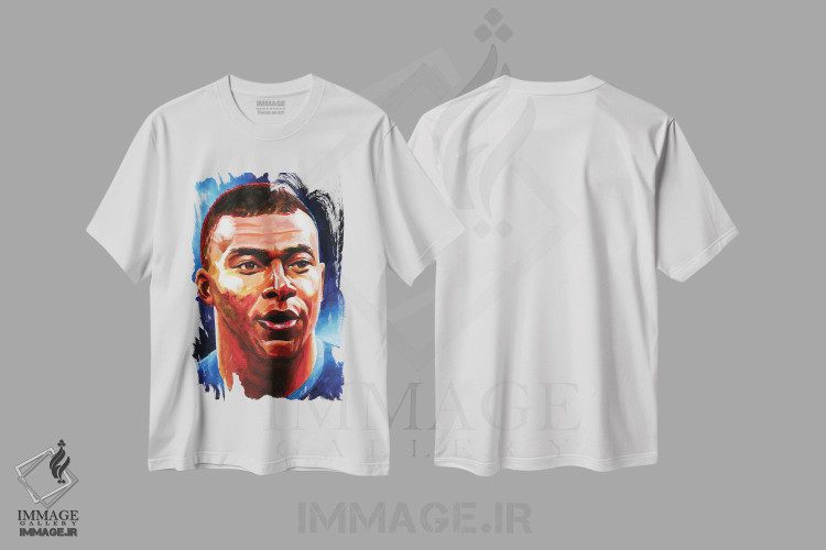 تیشرت طرح دار کیلیان امباپه، هنر دیجیتال اثر الکس استاچ بری | immage.ir
