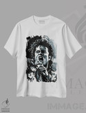 تیشرت طرح دار مایکل جکسون، هنر دیجیتال سیاه و سفید اثر الکس استاچ بری | immage.ir